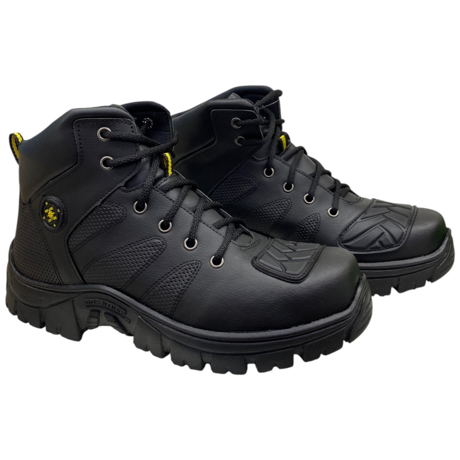Bota Masculina Casual Adventure Tratorada Cano Alto Conforto Preto 2