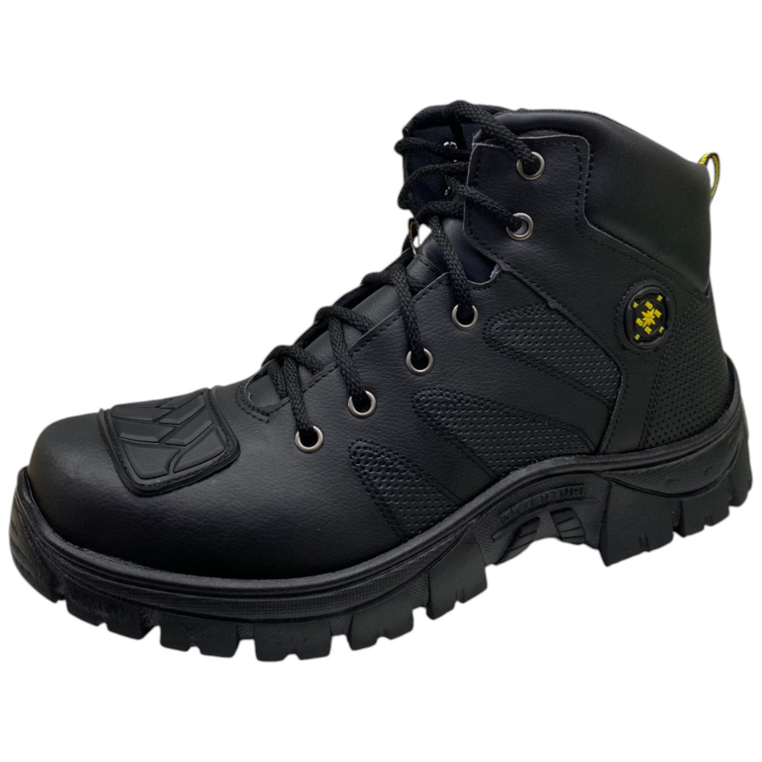 Bota Masculina Casual Adventure Tratorada Cano Alto Conforto Preto 3