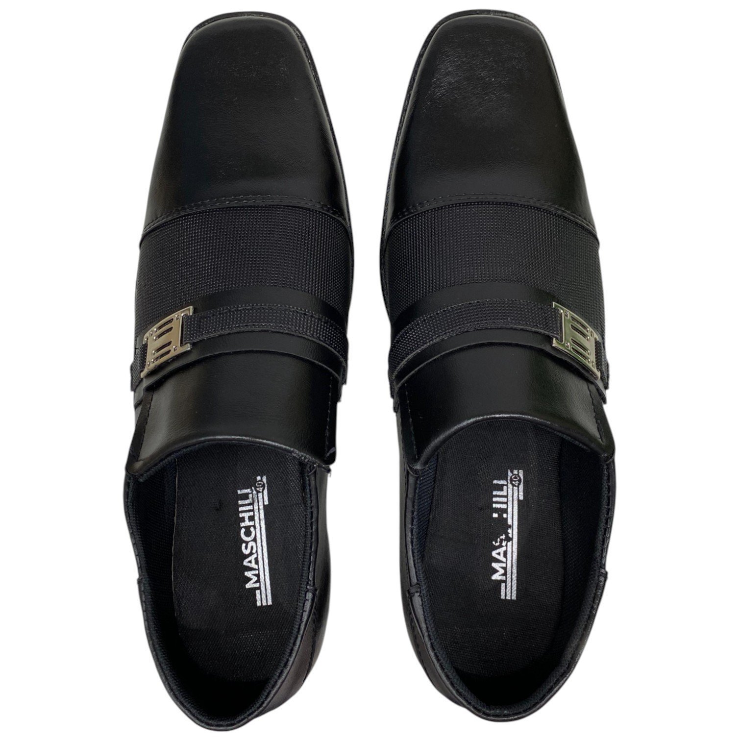 Sapato Social Masculino Sem Cadarço Com Fivela Texturizado Preto 4