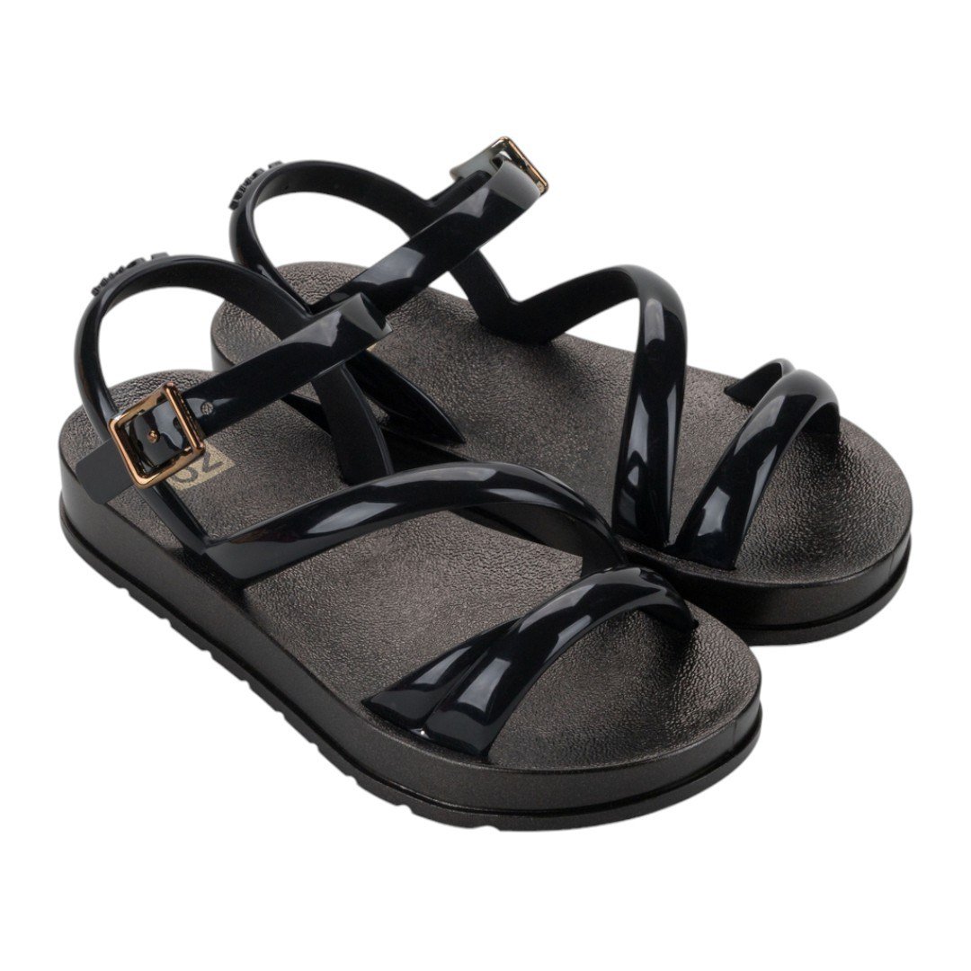 Sandália Papete Infantil Menina Zaxy Glitter New Confortável Preto 2