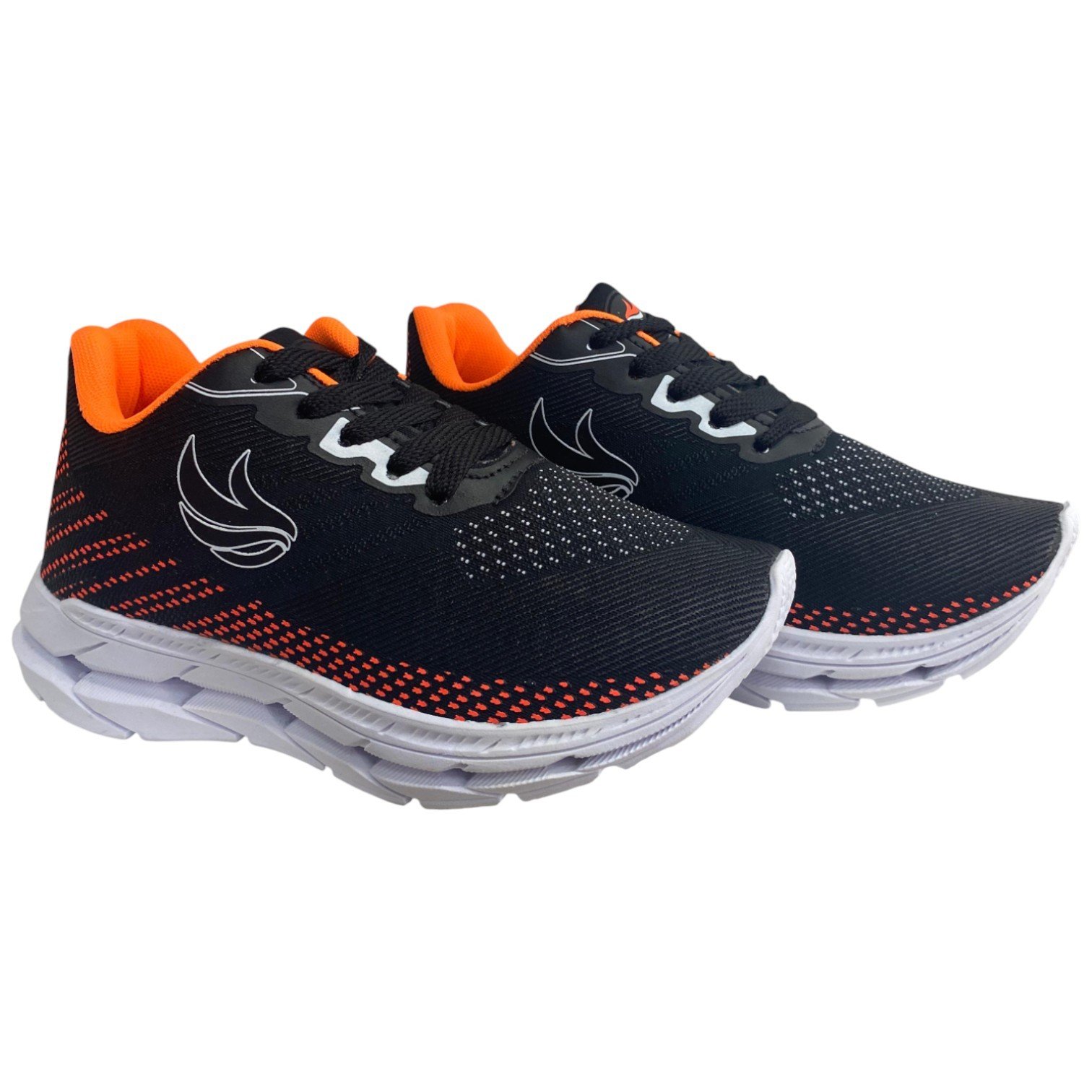 Tênis Casual Infantil Crianças Básico Dia A Dia Macio Kids Preto/Laranja 2