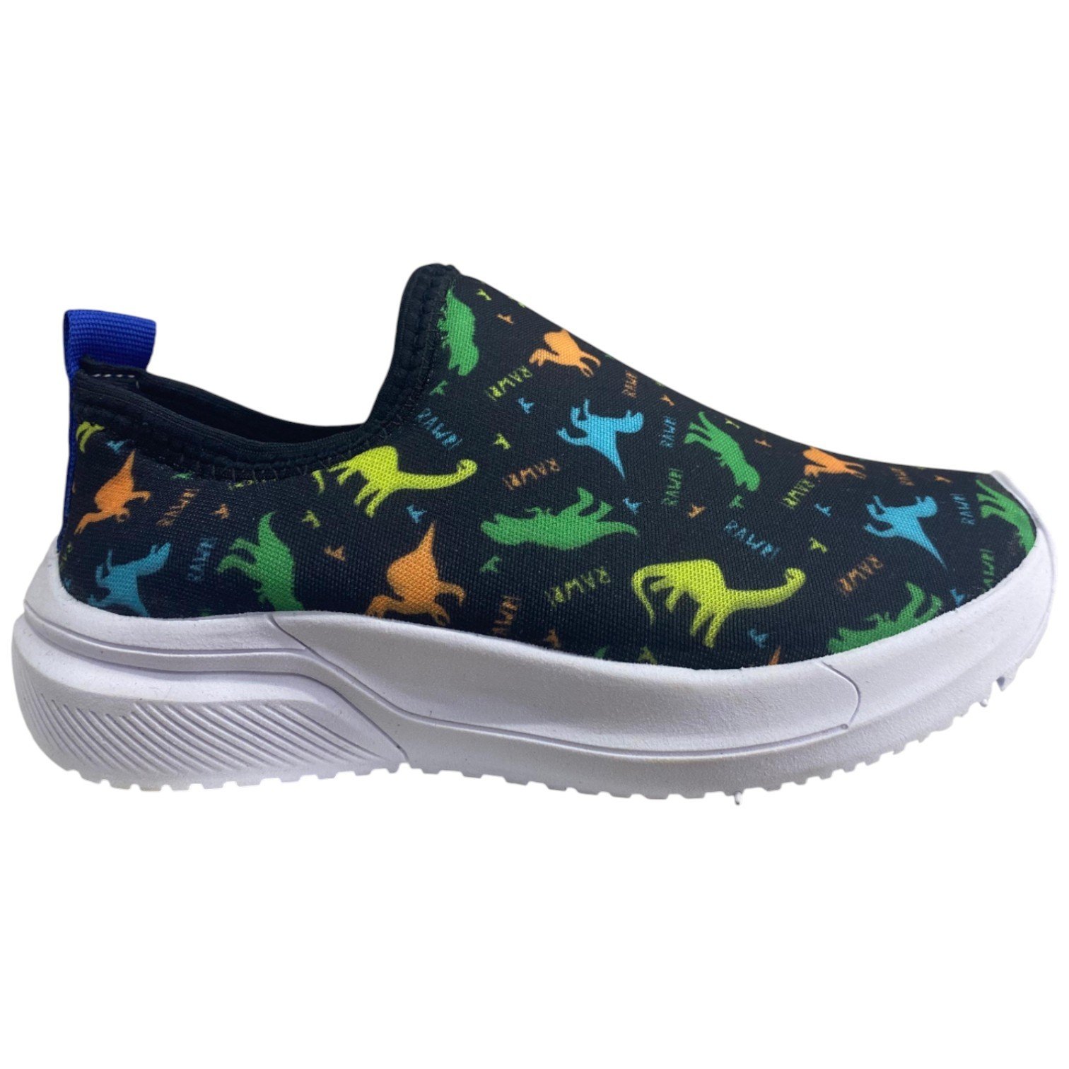 Tênis Casual Infantil Slip On Calce Fácil Estampa Dinossauro
