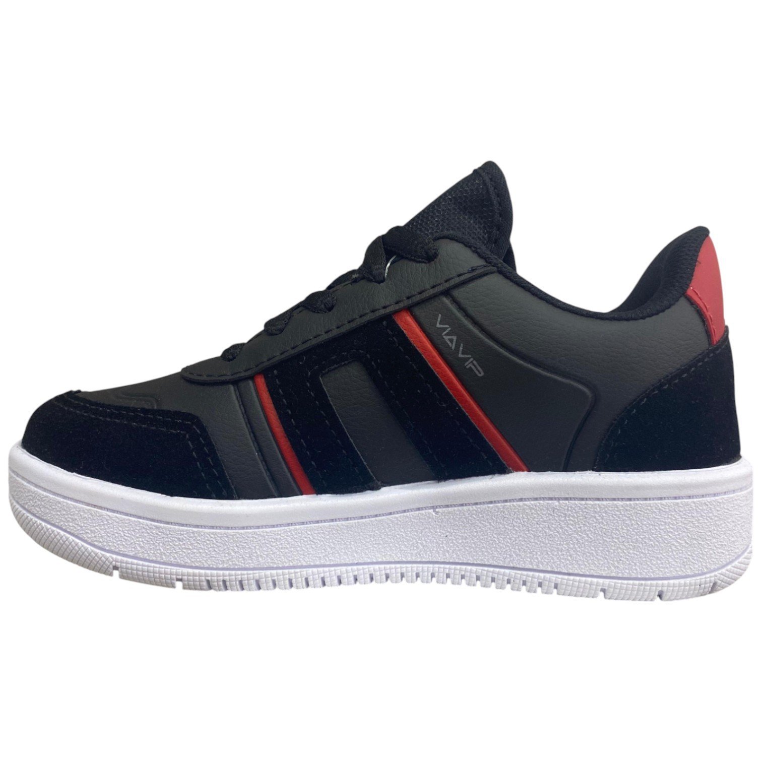Tênis Menino Street Confortável Via Vip Preto/Vermelho 3