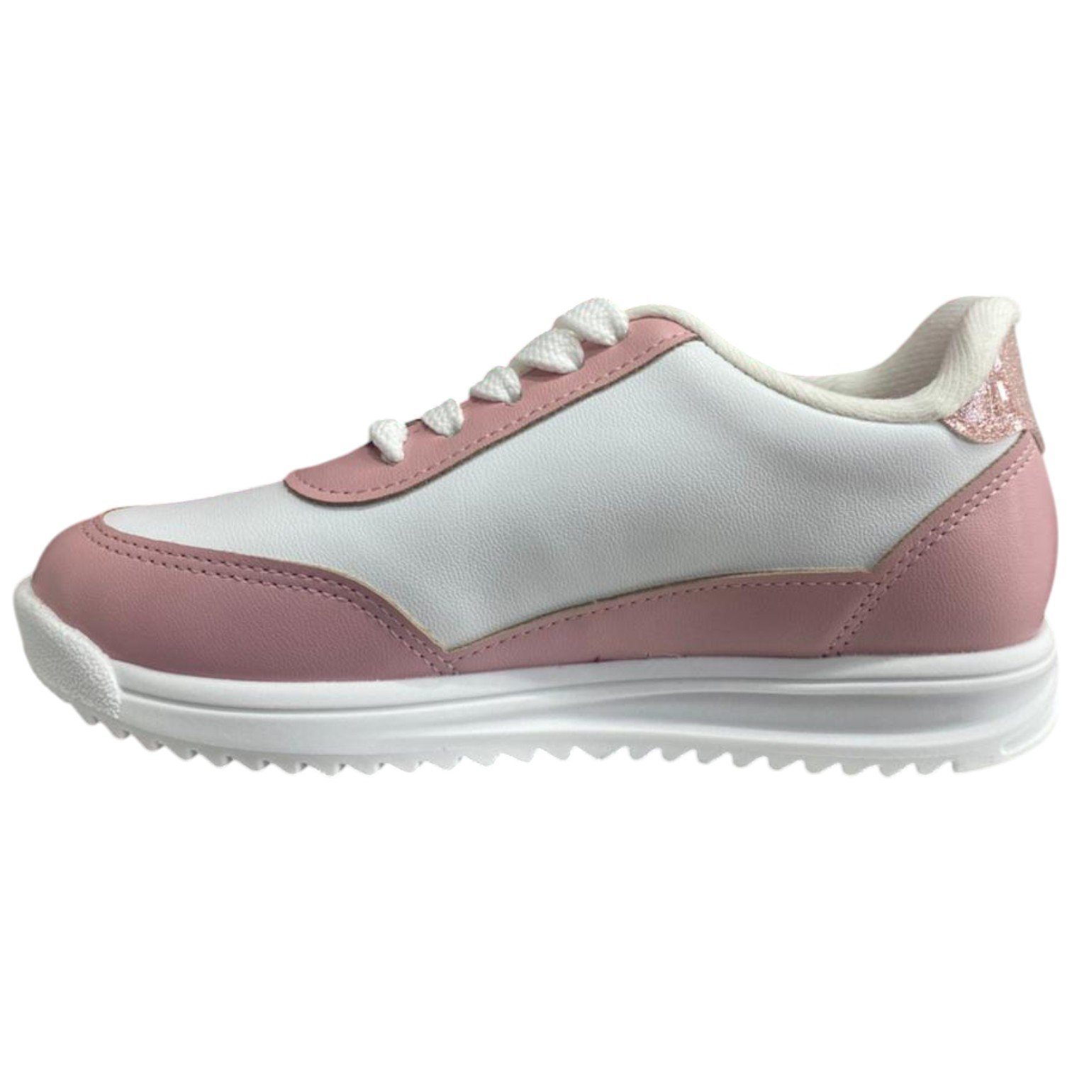 Tênis Casual Infantil Menina Molekinha Original Coração Rosa/Branco 3