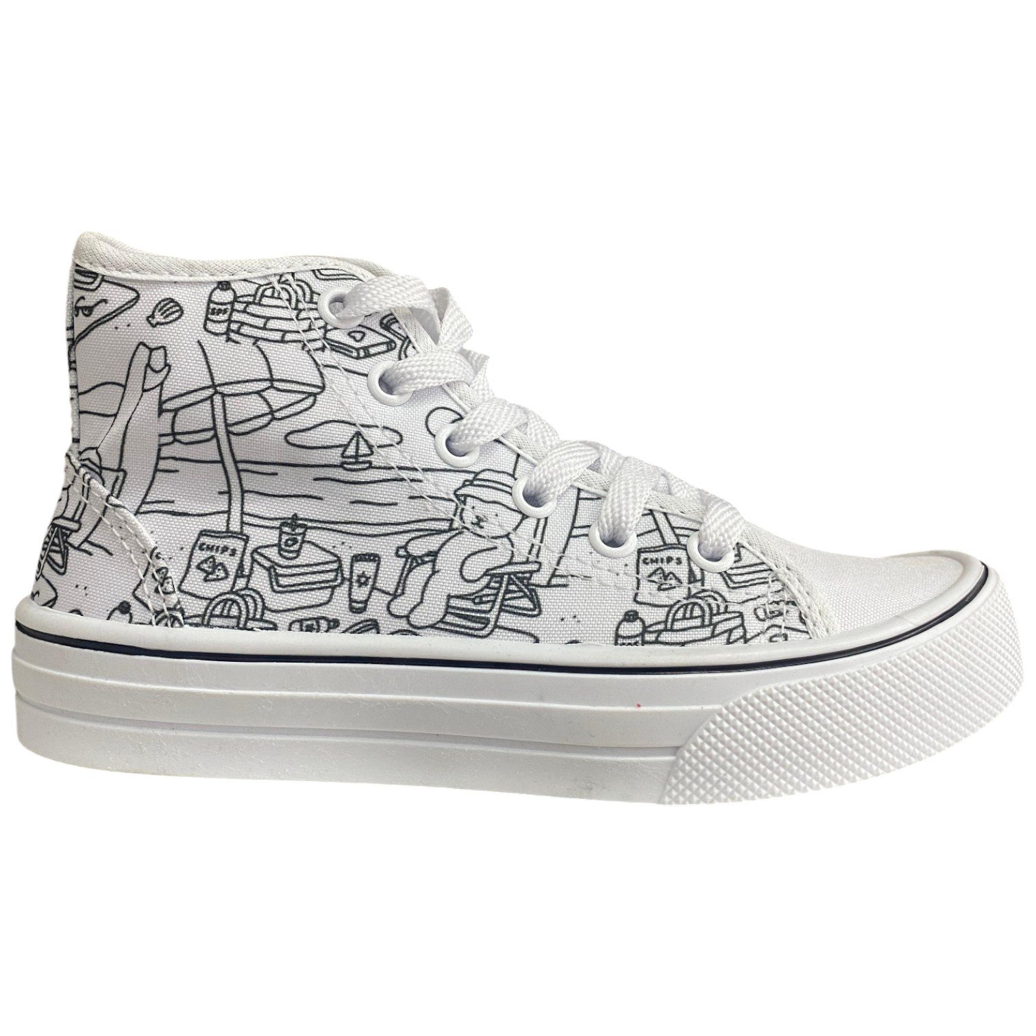 Tênis Casual Infantil Bobbie Goods Para Colorir Pintar