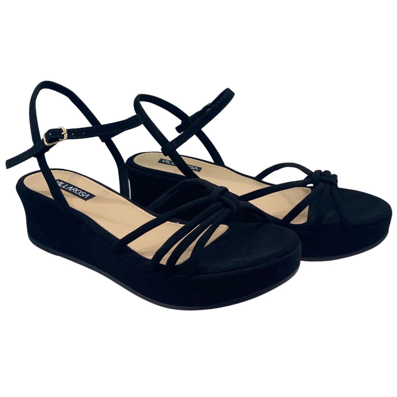 Sandália Casual Feminina Plataforma Villa Rosa Tiras Flat Preto 4