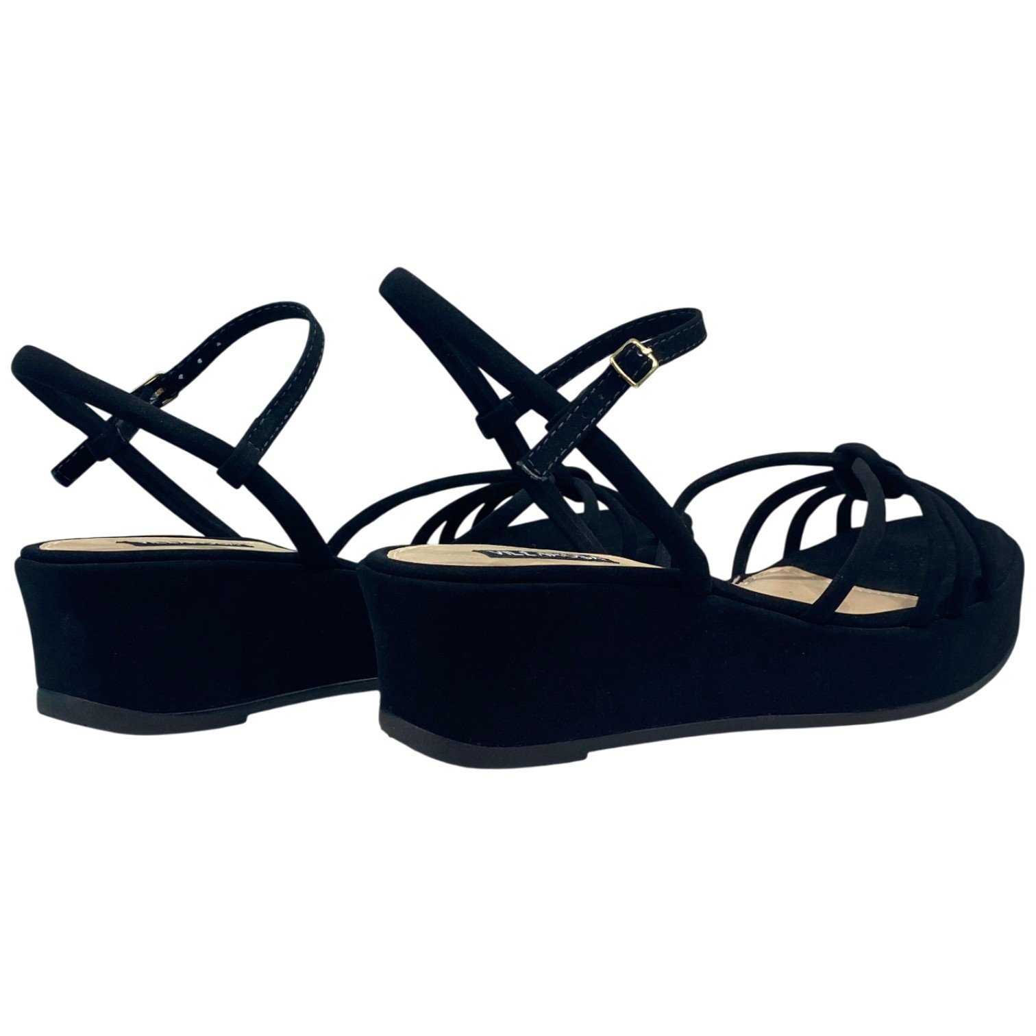 Sandália Casual Feminina Plataforma Villa Rosa Tiras Flat Preto 5