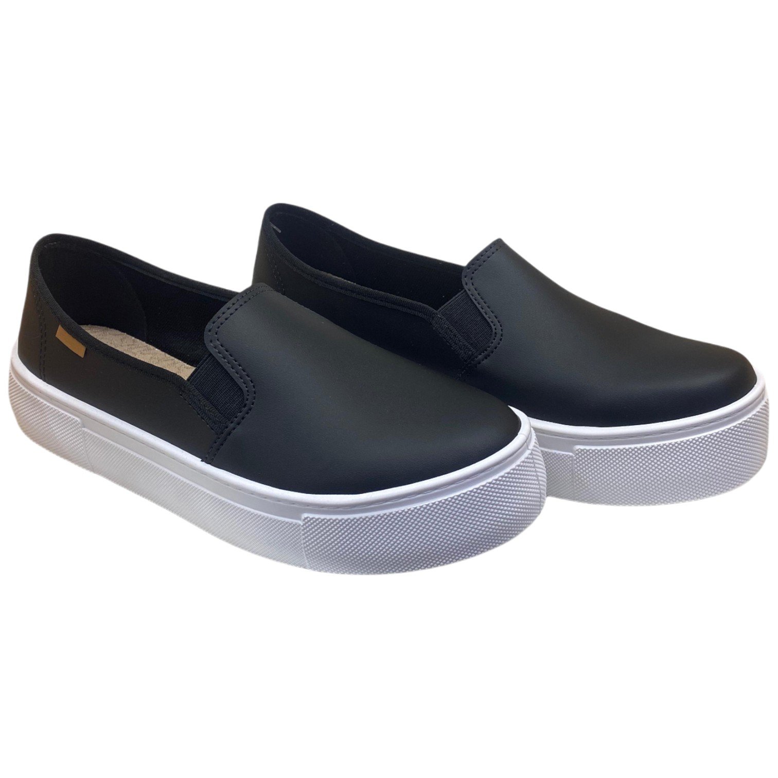 Tênis Casual Feminino Iate Moleca Calce Fácil Slip On Preto 2