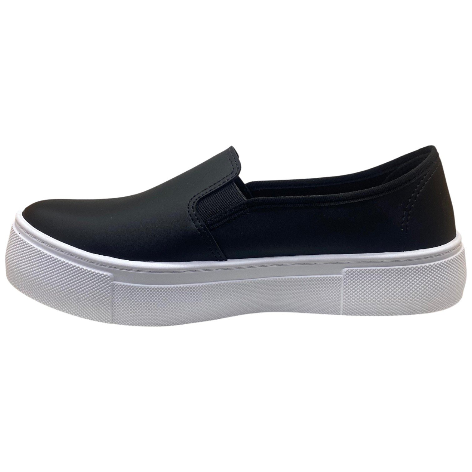 Tênis Casual Feminino Iate Moleca Calce Fácil Slip On Preto 3