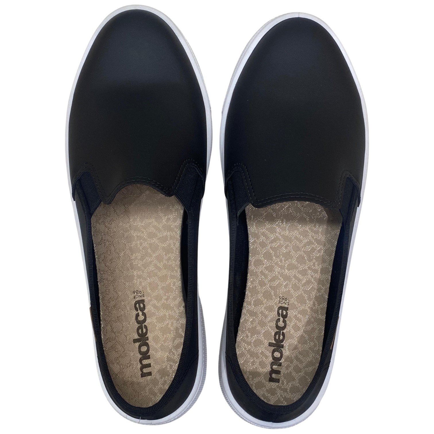 Tênis Casual Feminino Iate Moleca Calce Fácil Slip On Preto 4