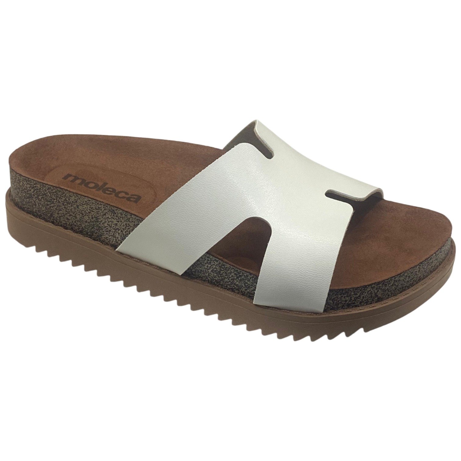 Sandália Casual Slide Feminina Moleca Flat Confortável Off White 2