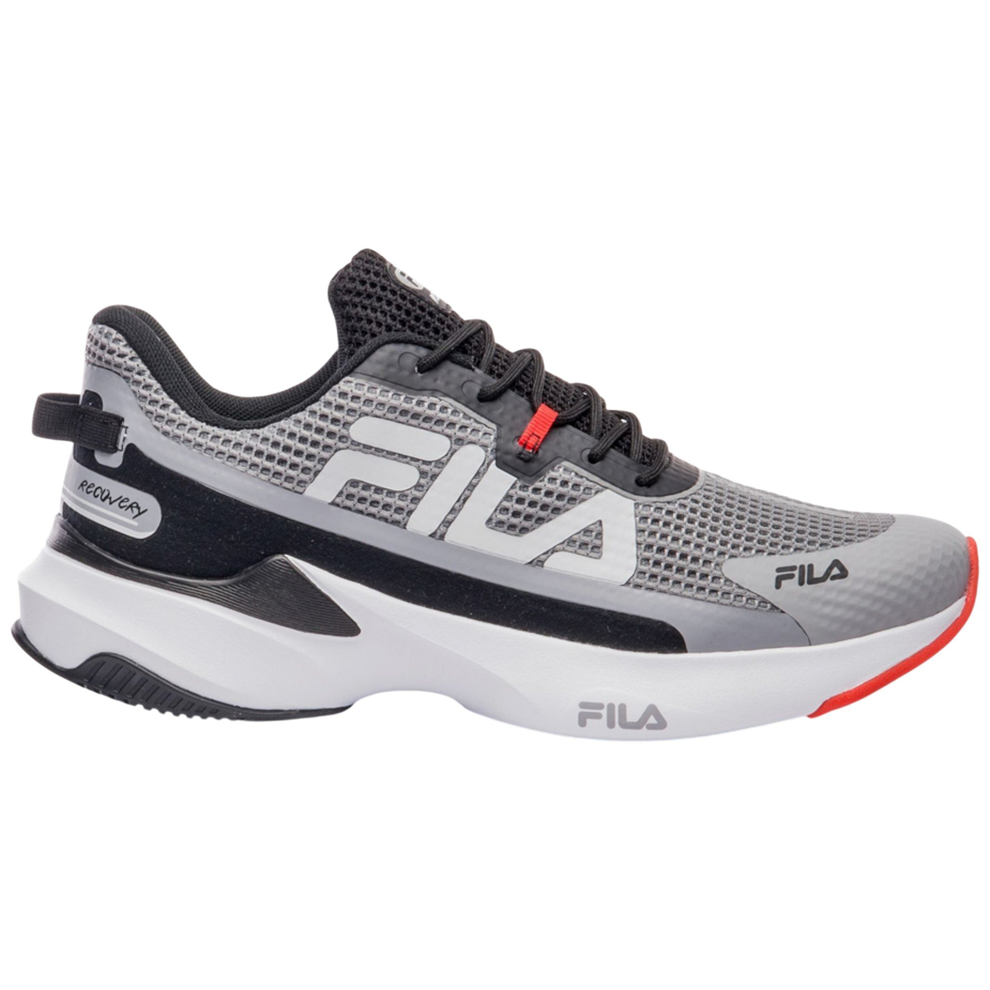 Tênis Esportivo Masculino Fila Recovery Original Confortável Cinza 1