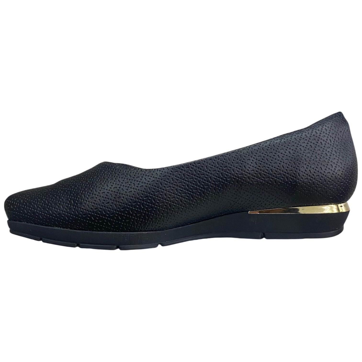 Sapato Casual Feminino Salto Anabela Baixo Piccadilly Maxi Preto 4