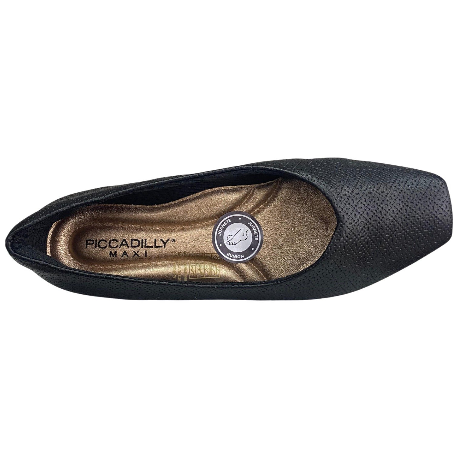 Sapato Casual Feminino Salto Anabela Baixo Piccadilly Maxi Preto 5