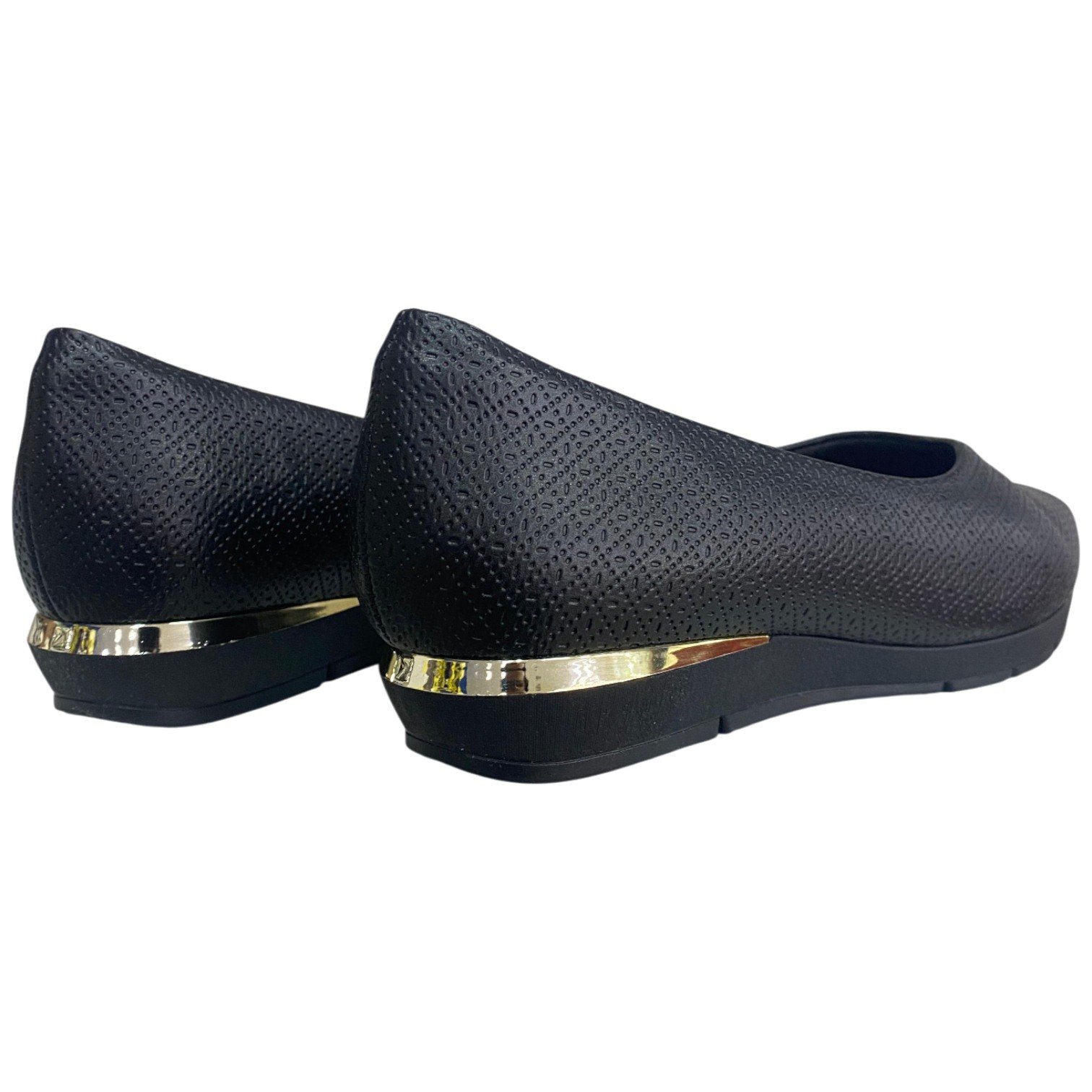 Sapato Casual Feminino Salto Anabela Baixo Piccadilly Maxi Preto 6