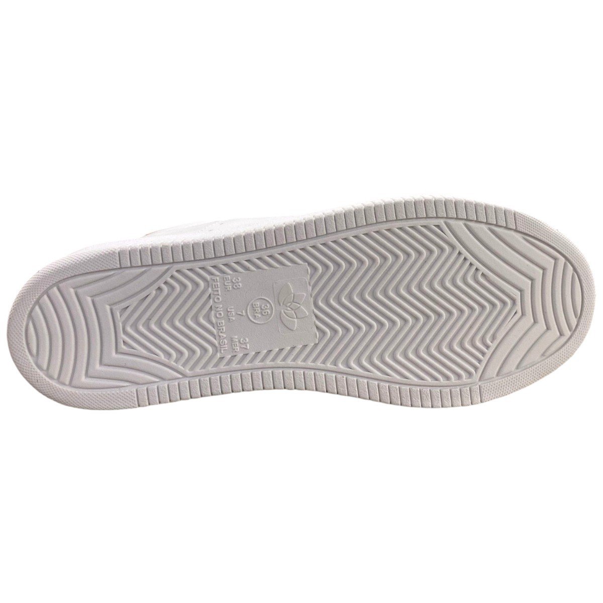 Tênis Casual Feminino Izalu Flat Sola Alta Com Pingentes Branco 5