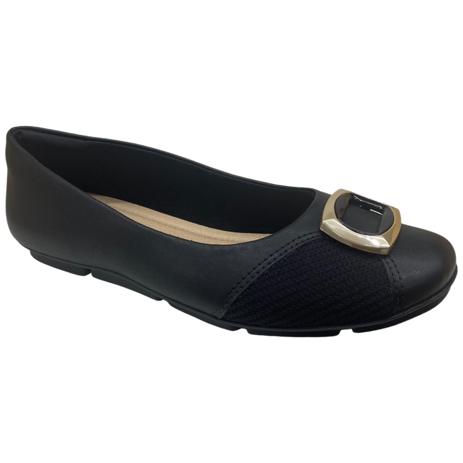Sapatilha Casual Feminina Comfortflex Flexivel Confortável Preto 2