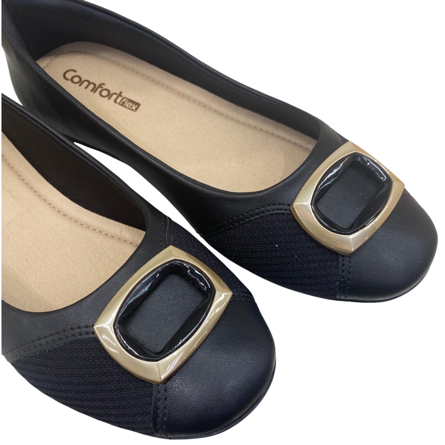 Sapatilha Casual Feminina Comfortflex Flexivel Confortável Preto 6