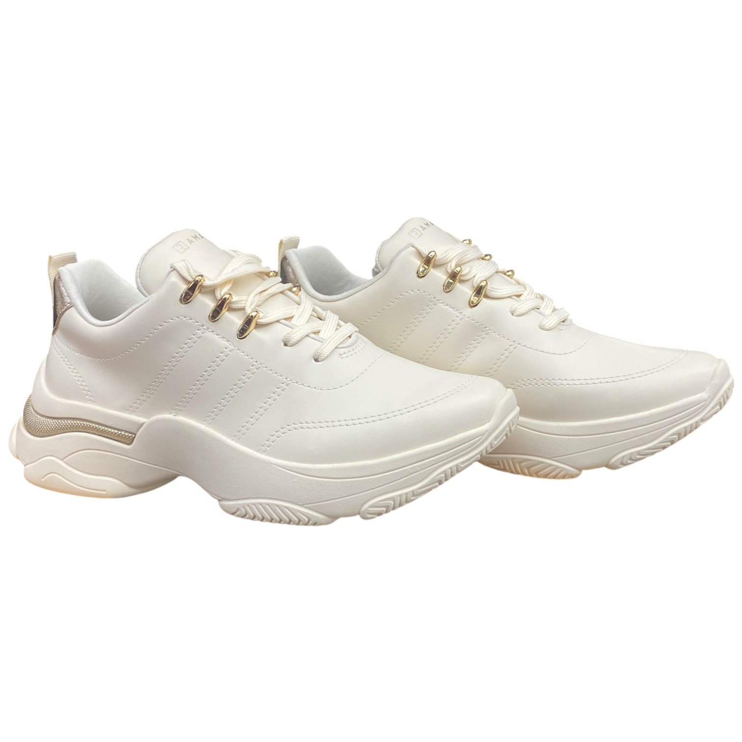 Tênis Casual Feminino Ramarim Flatform Sola Alta 74202 Branco 2