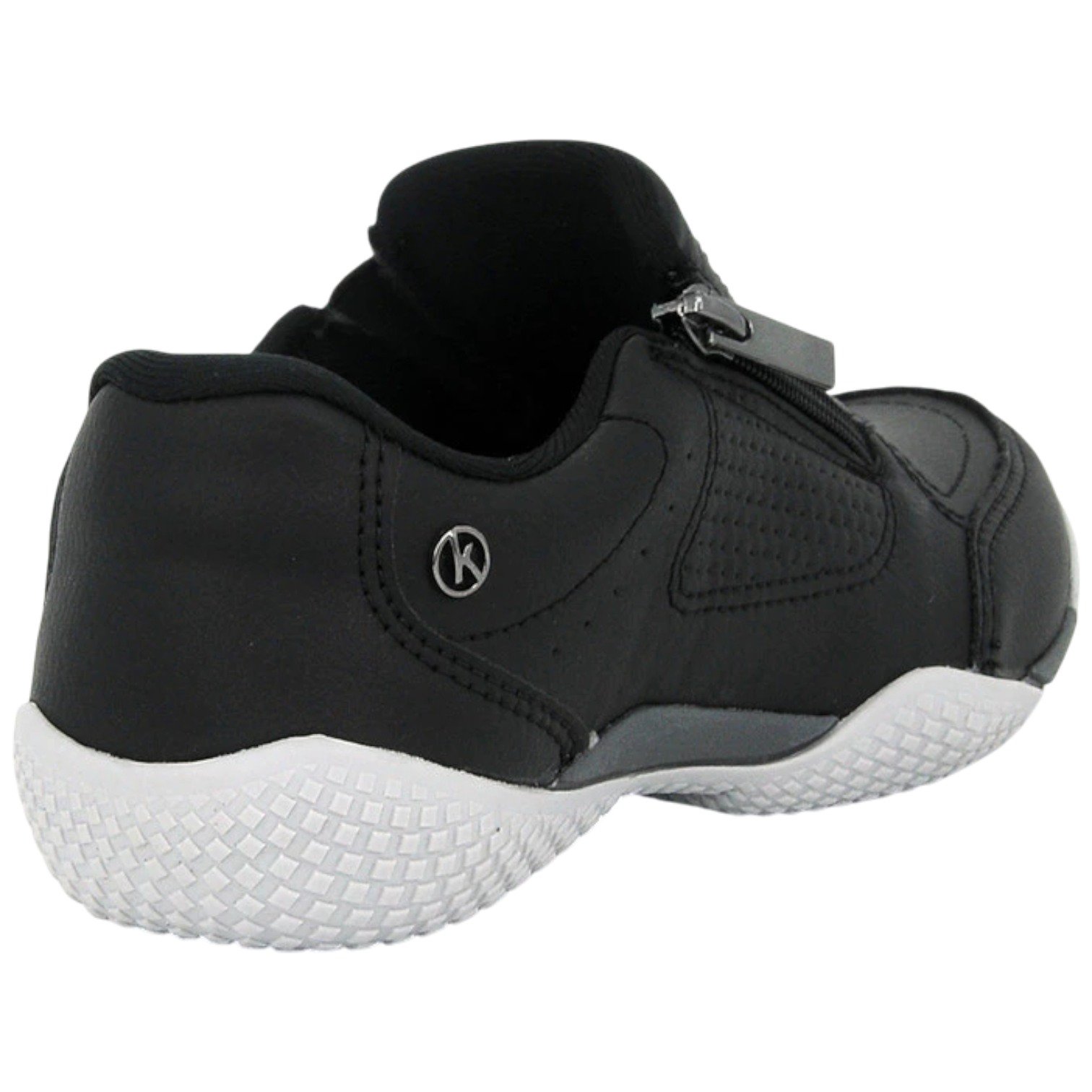 Tênis Casual Feminino Kolosh Calce Fácil Com Zíper Conforto Preto 3