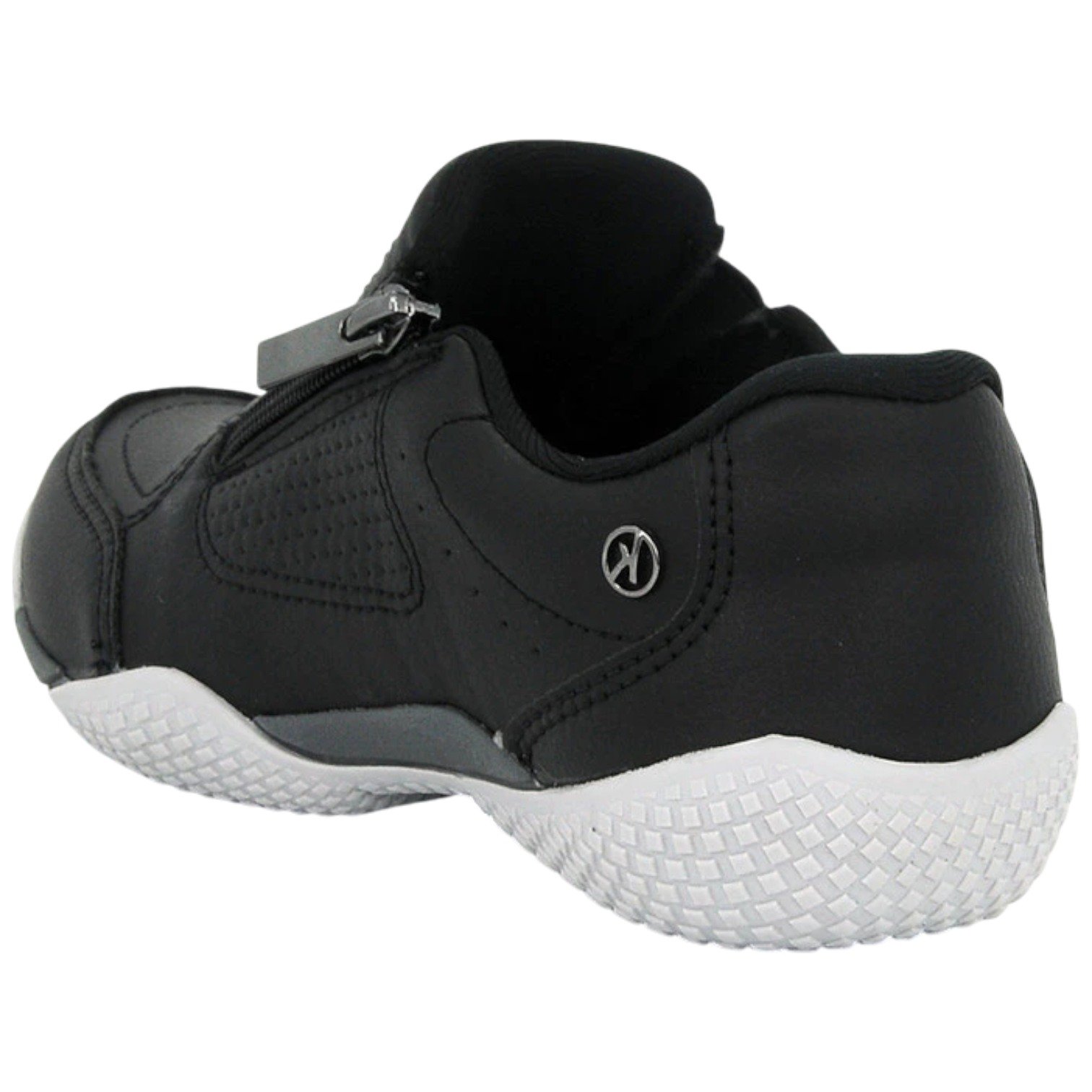 Tênis Casual Feminino Kolosh Calce Fácil Com Zíper Conforto Preto 4