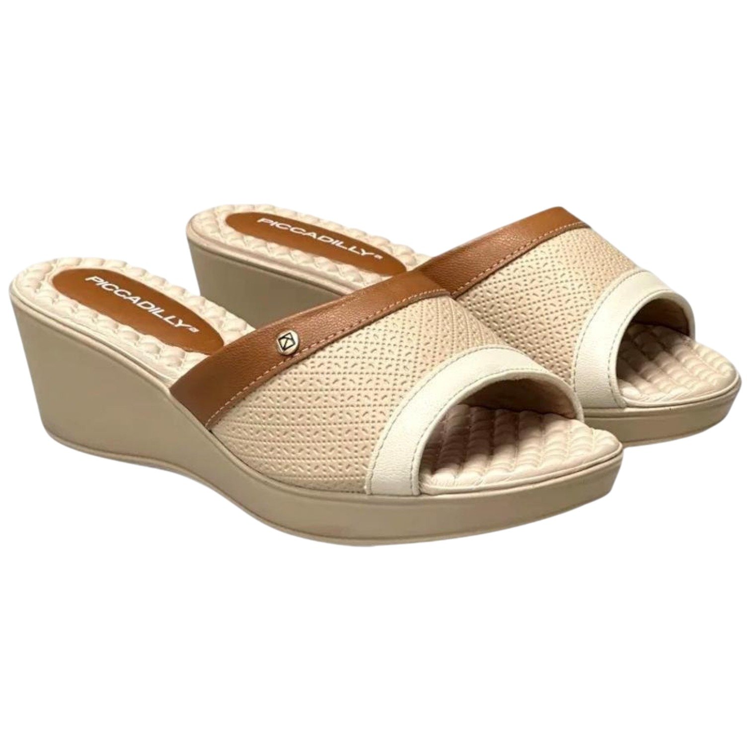Tamanco Casual Ortopédico Feminino Piccadilly Confortável Bege 3