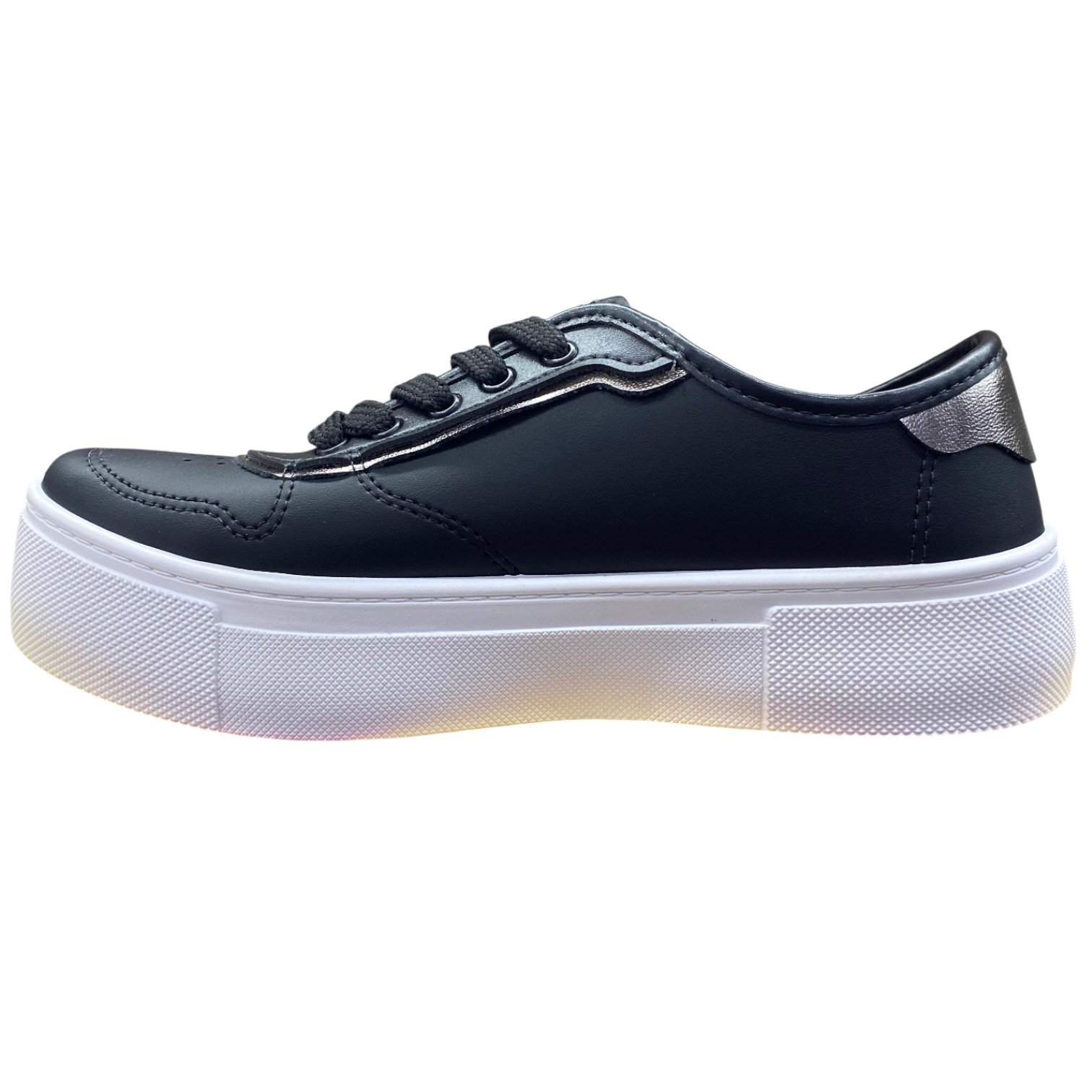 Tênis Casual Feminino Moleca Plataforma Confortável Preto 3