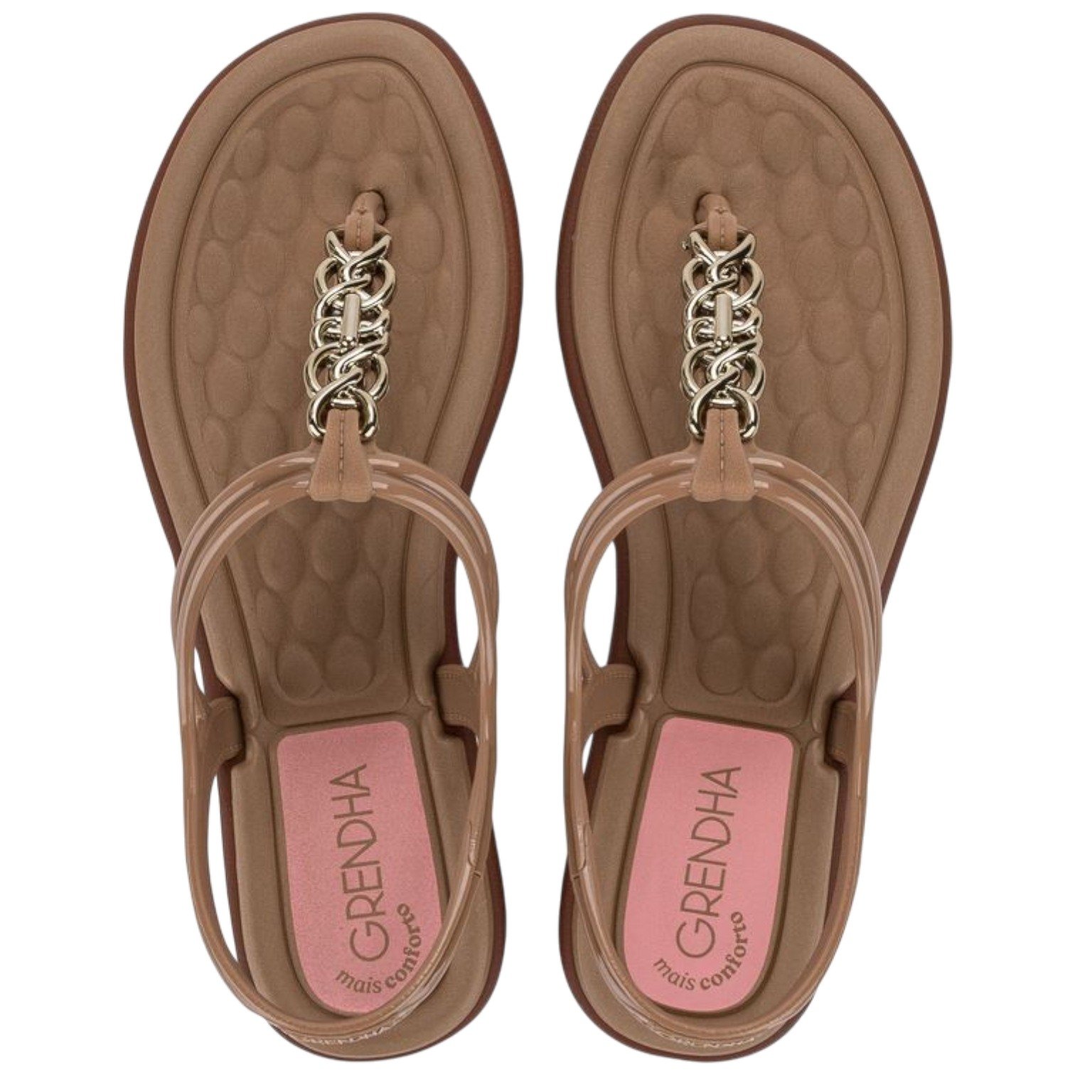 Sandália Rasteira Feminina Grendha Encanto Mais Conforto Nude 3