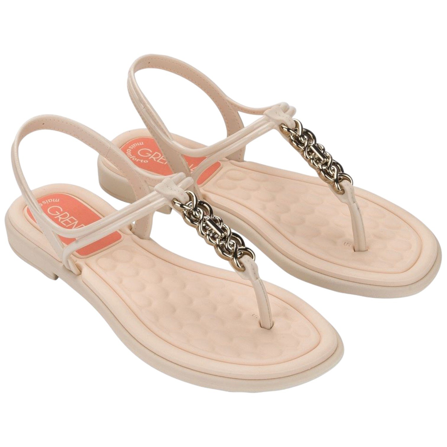 Sandália Rasteira Feminina Grendha Encanto Mais Conforto Off White 2