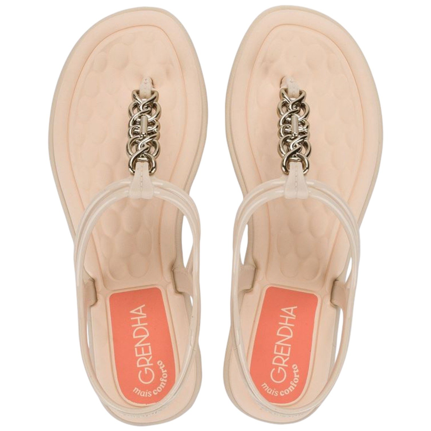 Sandália Rasteira Feminina Grendha Encanto Mais Conforto Off White 3