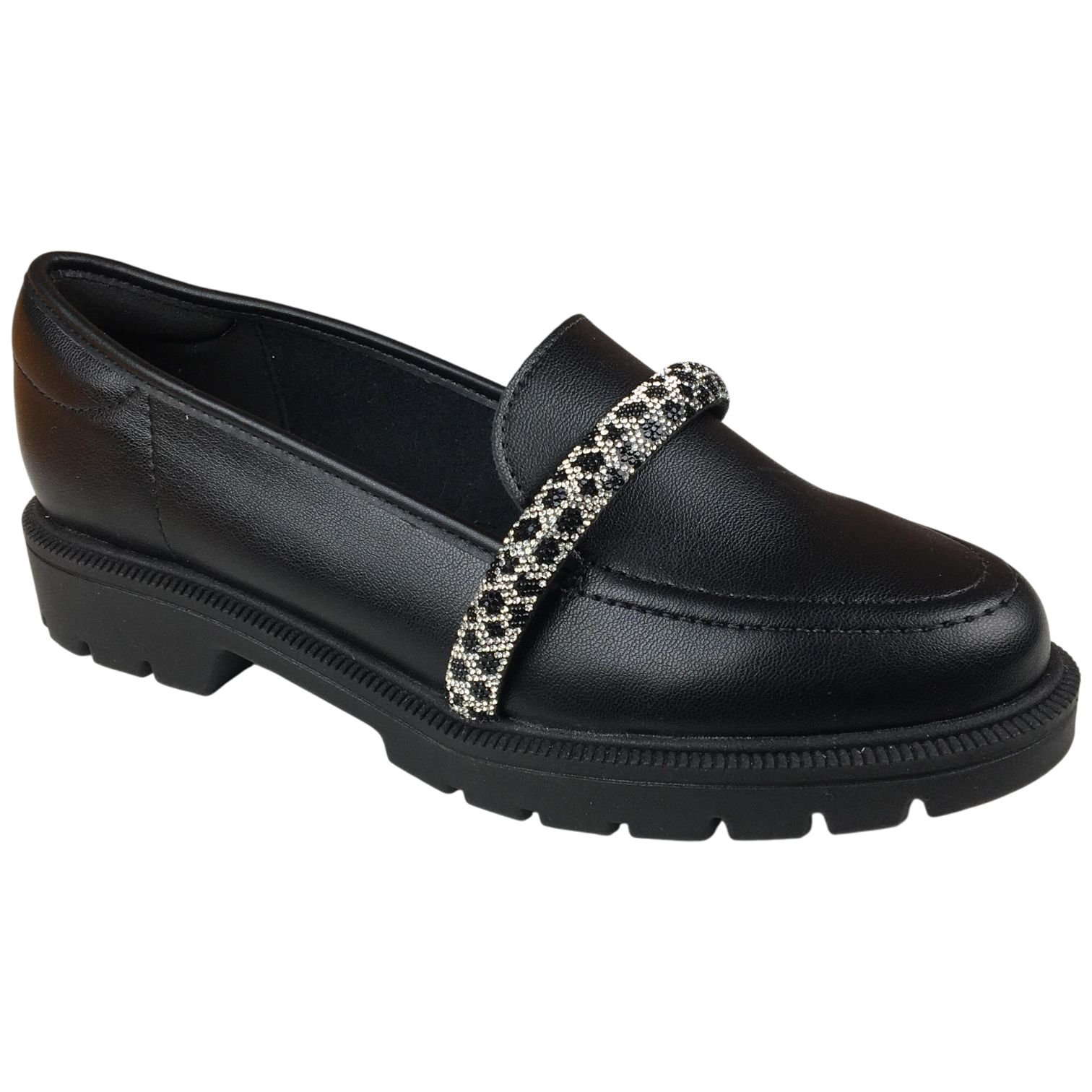Sapato Mocassim Casual Feminino Beira Rio Conforto Brilho Preto 2