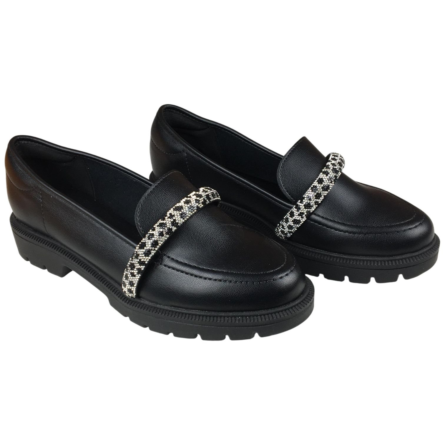 Sapato Mocassim Casual Feminino Beira Rio Conforto Brilho Preto 3
