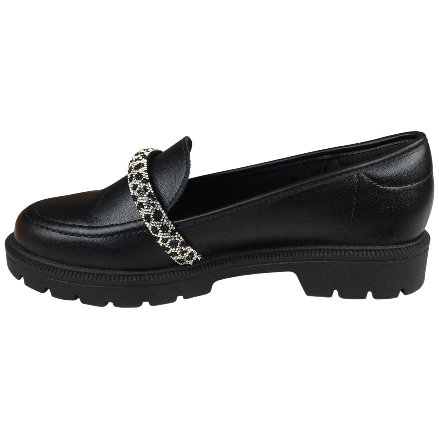 Sapato Mocassim Casual Feminino Beira Rio Conforto Brilho Preto 4