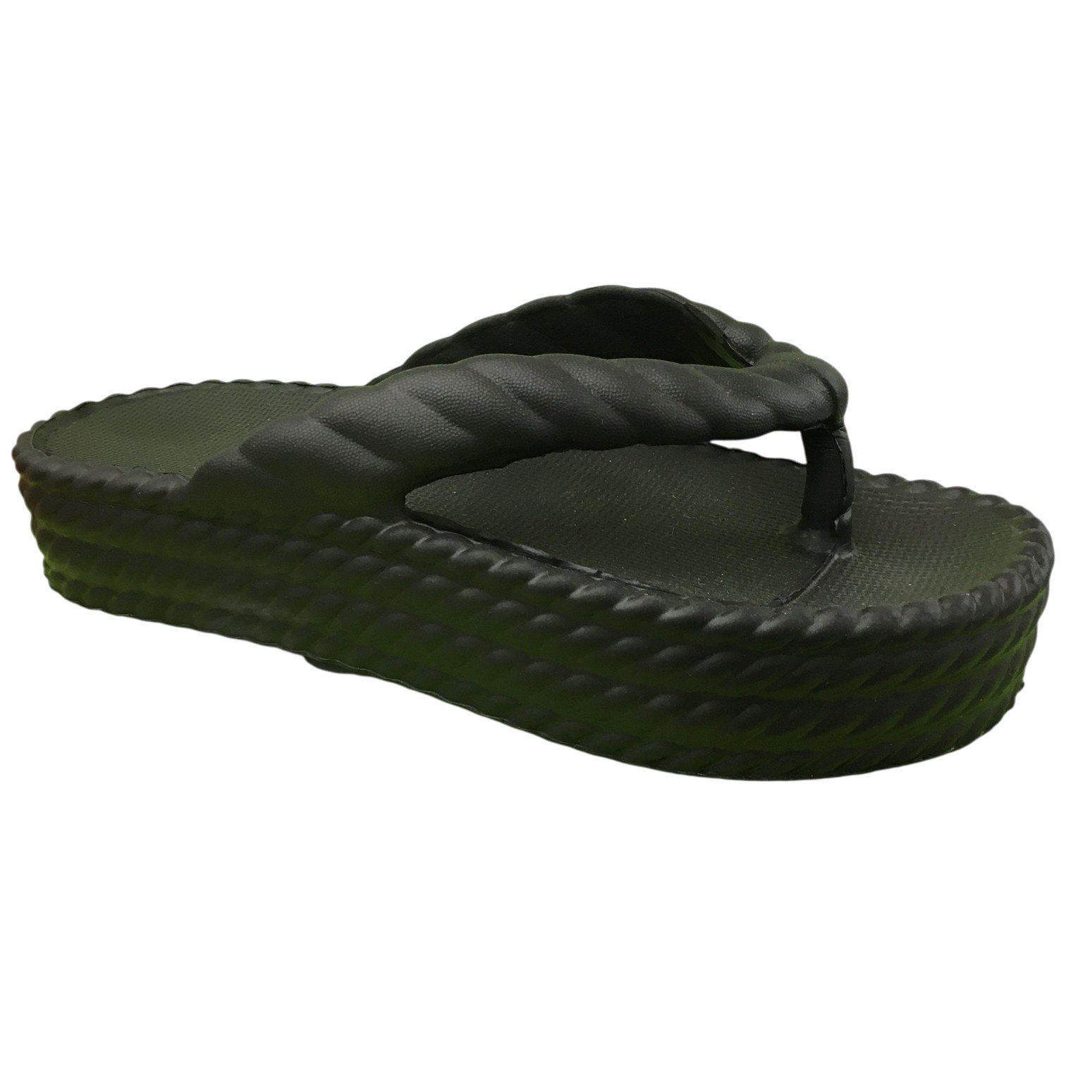 Chinelo Trança Feminino Plataforma Leve E Confortável Preto 2