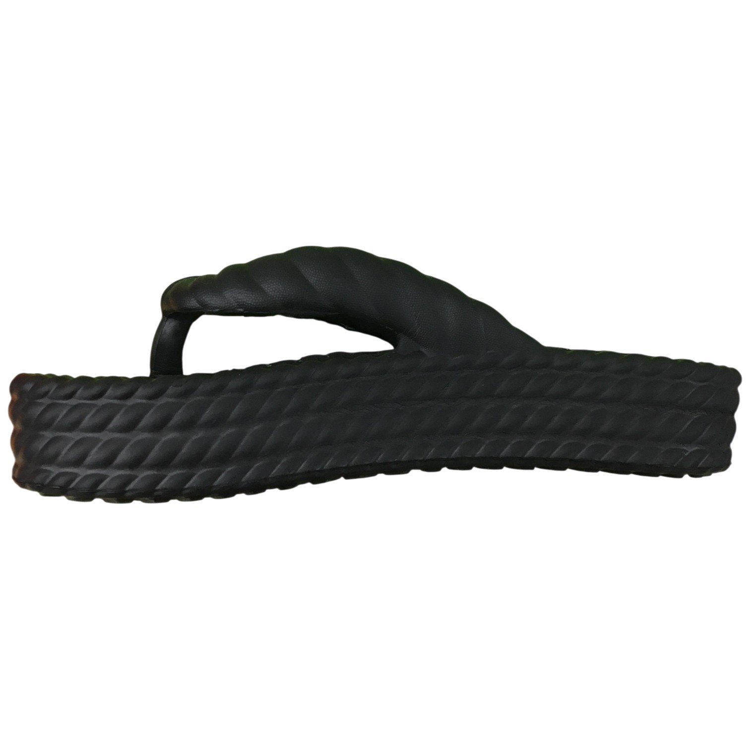 Chinelo Trança Feminino Plataforma Leve E Confortável Preto 3