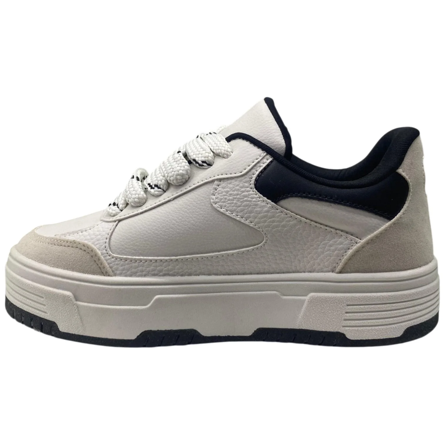 Tênis Casual Feminino Plataforma Nadia Talita Confortável Off White 3