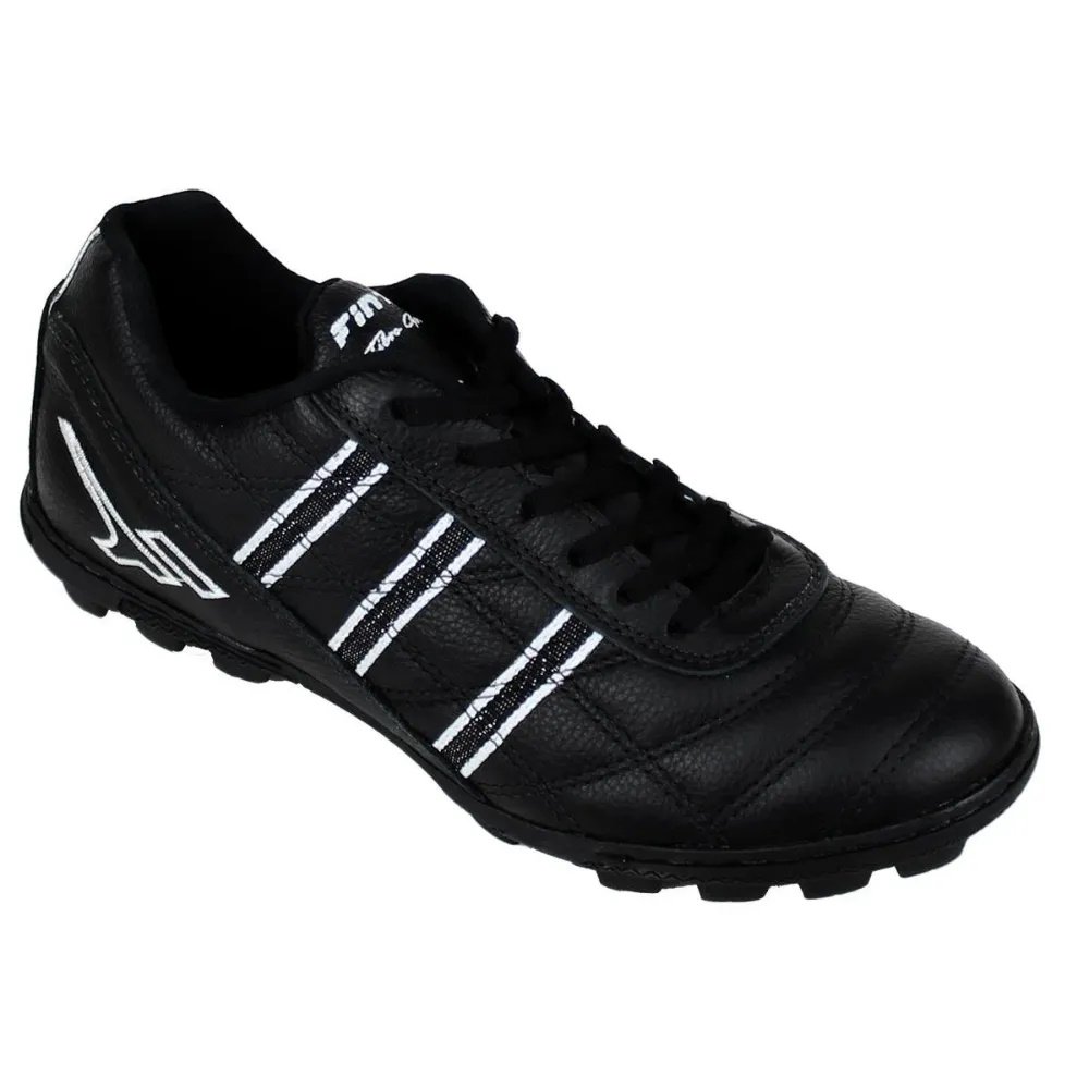 Chuteira Society Finta Fibra Couro Natural Preto 3