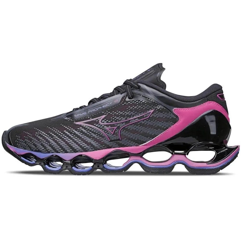 Tênis Mizuno Wave Prophecy 12 Feminino Preto/Rosa 2