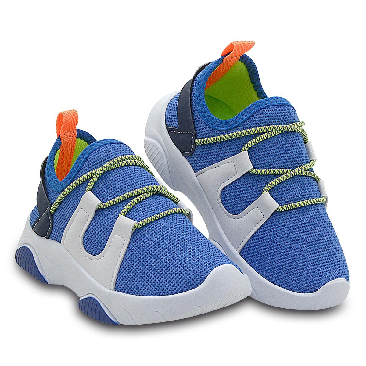 Tenis Infantil Pe com Pe Menino Calce Facil com Elastico Azul Royal 2