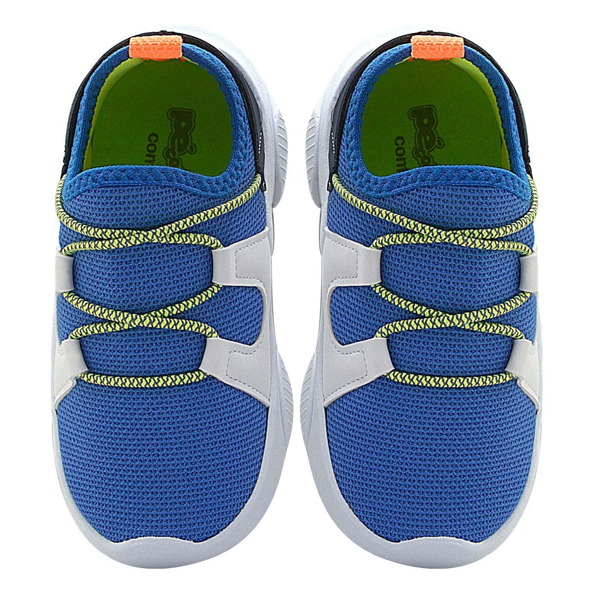 Tenis Infantil Pe com Pe Menino Calce Facil com Elastico Azul Royal 3