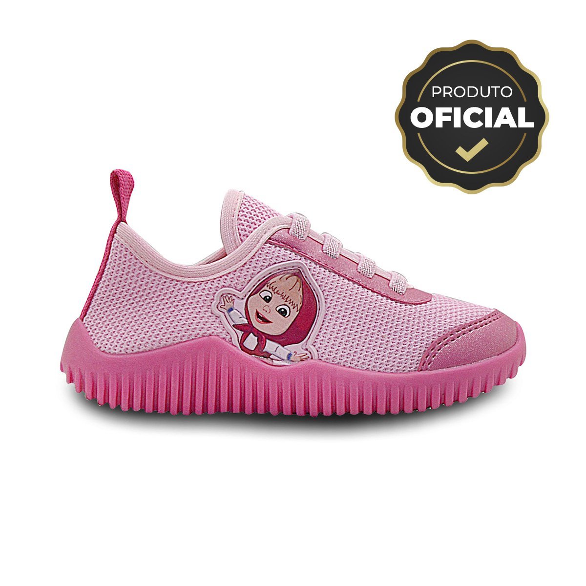 Tenis Masha e o Urso Infantil Menina Pe com Pe Calce Facil Rosa 1