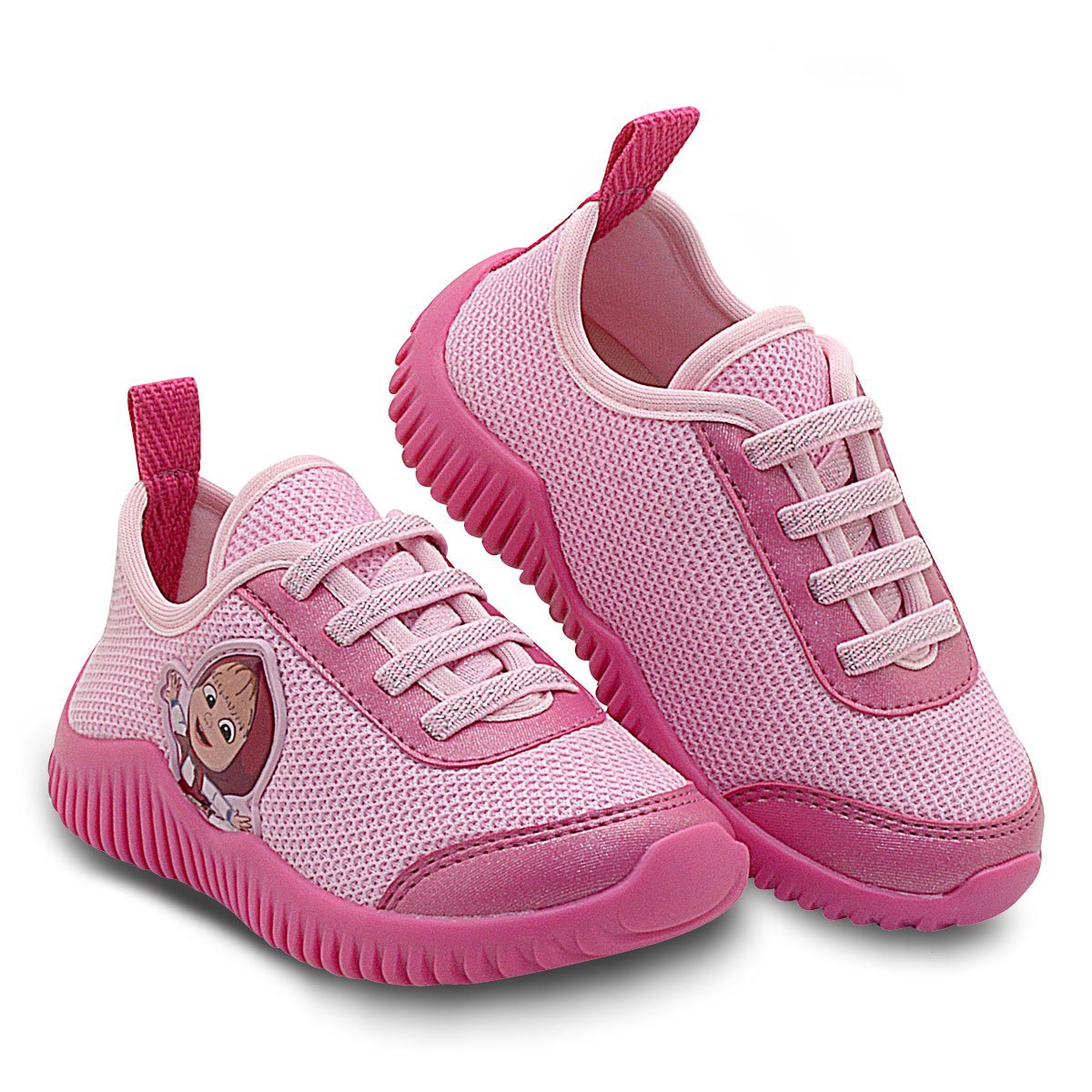 Tenis Masha e o Urso Infantil Menina Pe com Pe Calce Facil Rosa 3