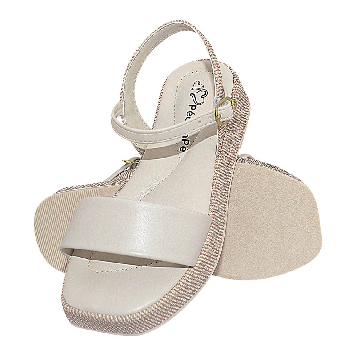 Sandalia Infantil Menina Agata Flat Com Bolsa Off White 4