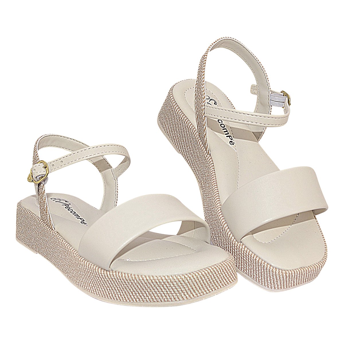 Sandalia Infantil Menina Agata Flat Com Bolsa Off White 2