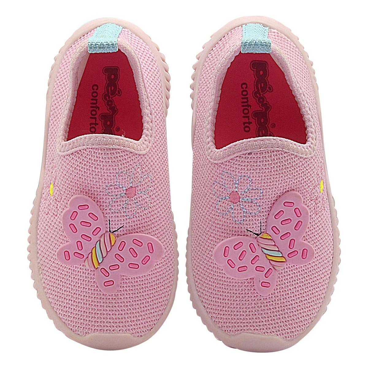 Tenis Infantil Menina Rosa Delicado Borboleta Rosa Bebê 3