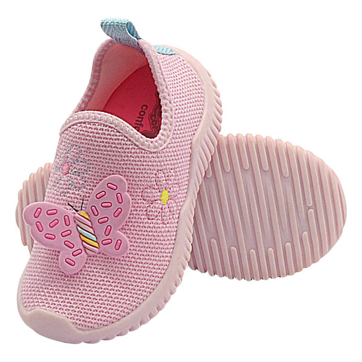 Tenis Infantil Menina Rosa Delicado Borboleta Rosa Bebê 4