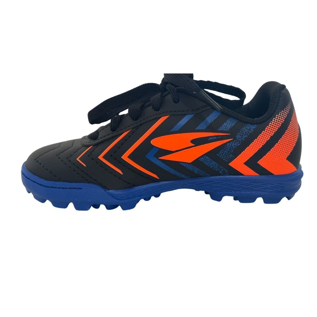 Chuteira Infantil Society Dray Preto/Laranja/Azul 2