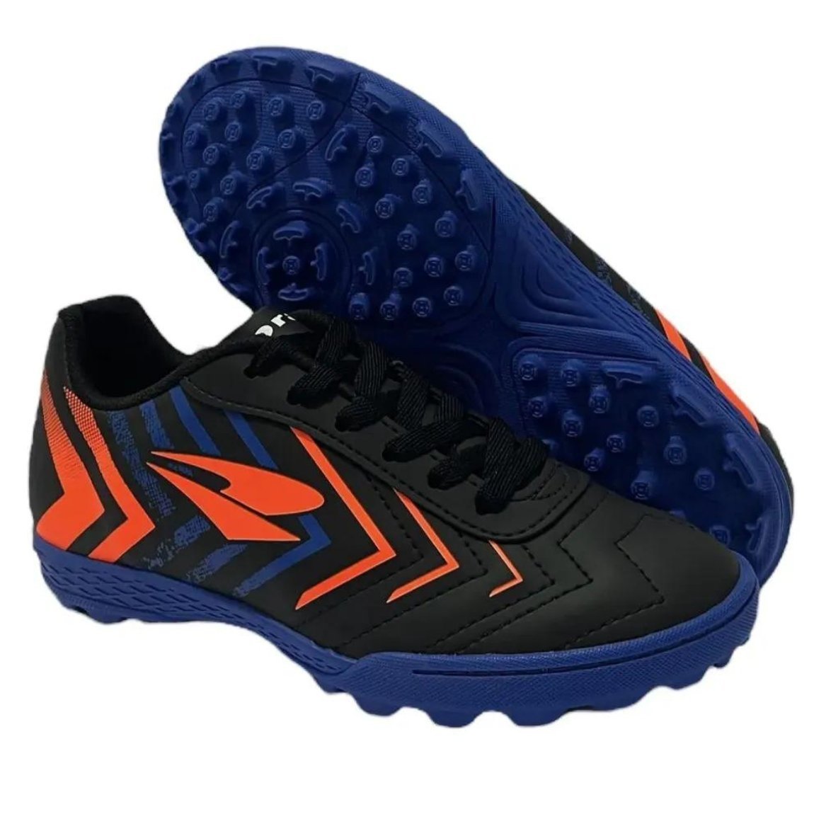 Chuteira Infantil Society Dray Preto/Laranja/Azul 5