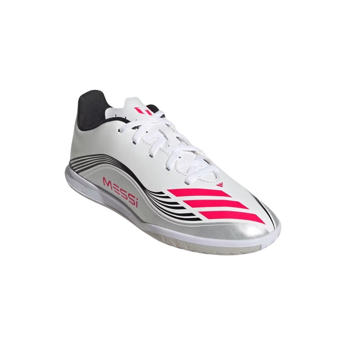 Chuteira Adidas F50 Messi IN Futsal Juvenil Branco/Prata 2