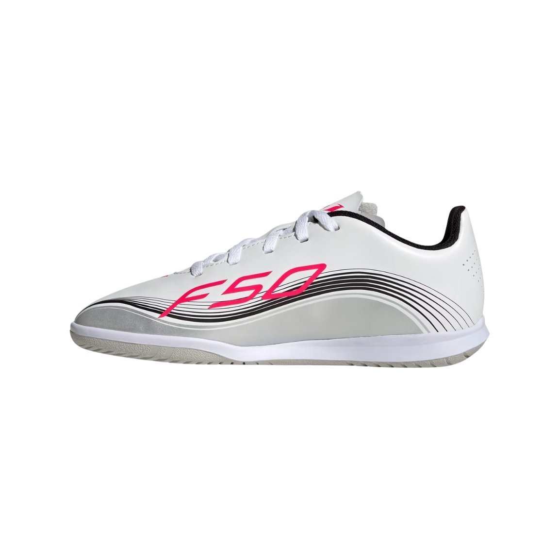 Chuteira Adidas F50 Messi IN Futsal Juvenil Branco/Prata 4